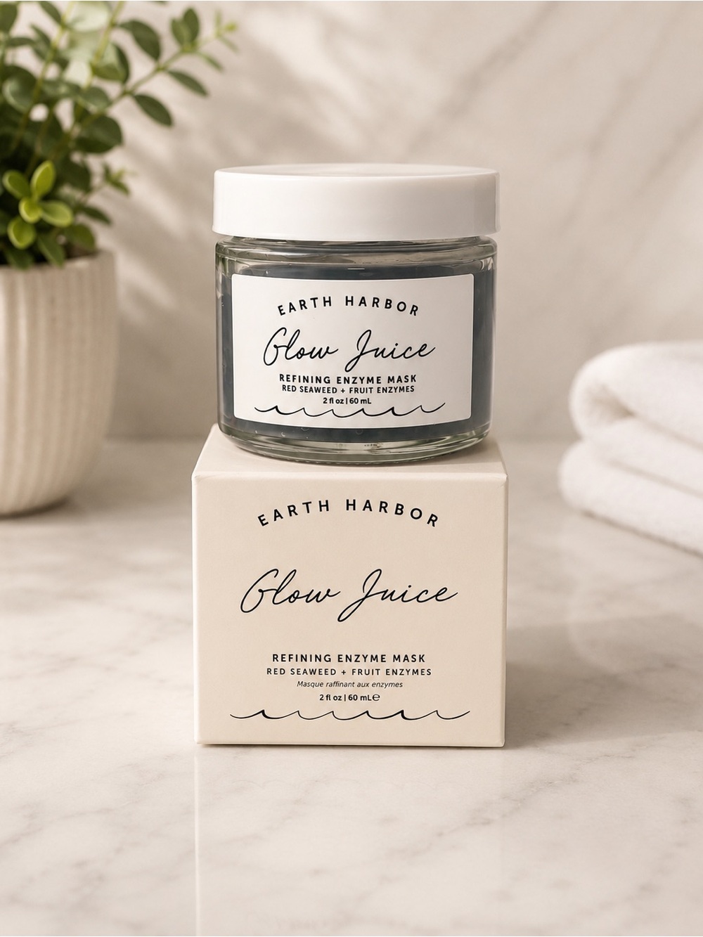 Earth Harbor Glow Juice Refining Enzyme Mask 2 oz / 60 mL - New with Box
